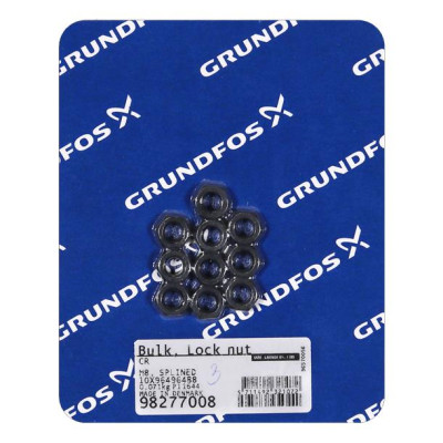 Grundfos Bulk, Lock nut, Shaft M8, splined (10 pcs)