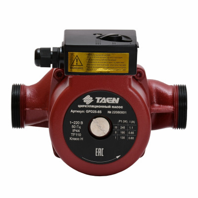 Циркуляционный насос TAEN GPD25-8S с резьб.присоед-м Ду 25
