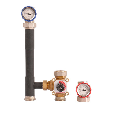 Насосная группа с 3-х ходовым приводным смесителем 1" без насоса ROMMER