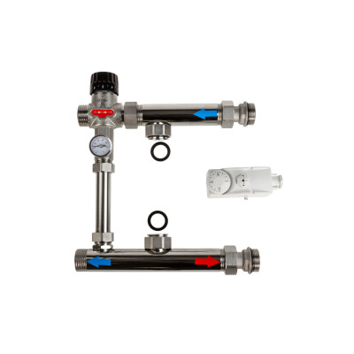 Смесительный узел Ридан FHM-CR без насоса подключение G1“ 130 мм