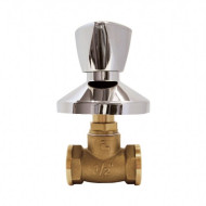 Кран ВВ 1/2' вентильный под штукатурку хромир. ручка