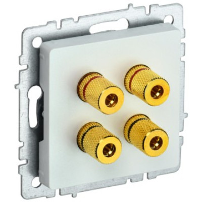 Аудиорозетка BRITE IEK 4 поста РА10-БрЖ жемчуг