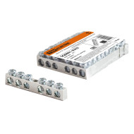 Шина TDM ELECTRIC "N" нулевая 6х9мм 6/1 (6 групп/крепеж по центру) никелированная