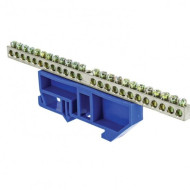 Шина нулевая EKF N 6х9 20 отверст. цинк син. изолятор на DIN-рейку PROxima sn1-63-20-d