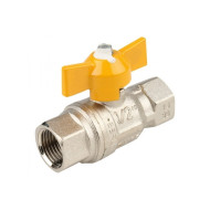 Кран ВВ 1/2' газовый бабочка желтая BERLIN