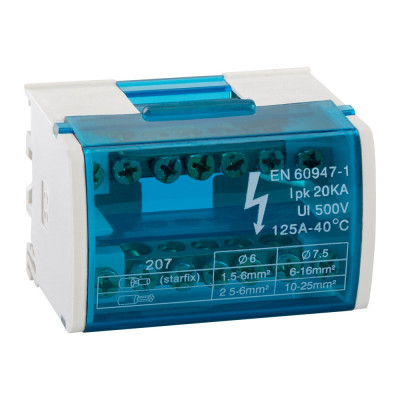 Шина "N" нулевая на DIN-рейку в корпусе КЭАЗ 2х7 групп