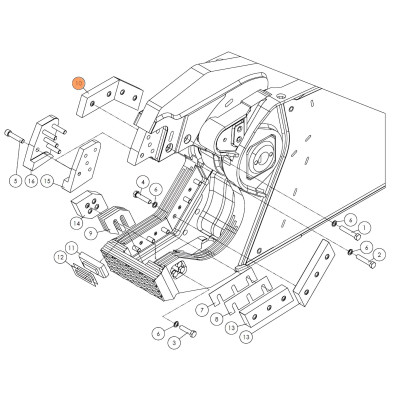 Нож подвижный (левый) SH310-56 на гидроножницы Delta SH310R (аналог)