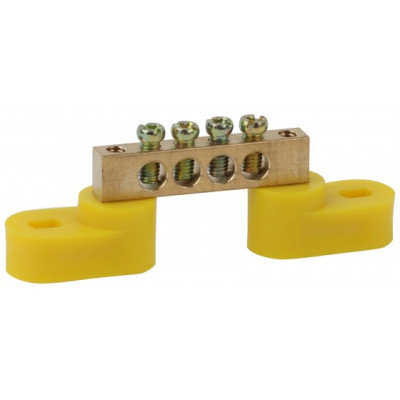 Шина ЭРА NO-222-107-1 PE земля на двух угловых изоляторах ШНИ-6х9-4-У2-Желтый