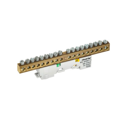 Шина IEK TEKFOR PE "земля" неизолированная на универсальном держателе 8х12-18-Ж