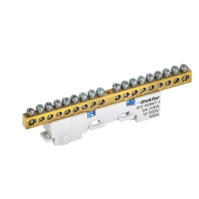 Шина IEK TEKFOR N "ноль" неизолированная на универсальном держателе 6х9-18-С