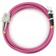 Оптический патч-корд duplex SC-ST 50/125 MM Cabeus FOP-50-OM4-SC-ST-5m 5 метров маджента