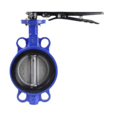 Затвор дисковый поворотный для абразивных сред DN.ru WBV1632E-2W-Fb-H Ду80 Ру16, корпус - чугун QT450, диск - нержавеющая сталь 316L, уплотнение - износостойкий EPDM, межфланцевый, с ISO-фланца F05, квадрат 9х9, с рукояткой, крутящий момент 23