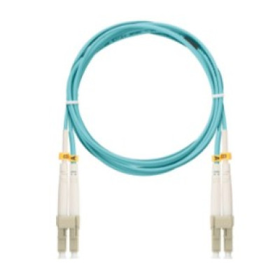 Шнур NIKOMAX волоконно-оптический, соединительный, многомодовый 50/125мкм, стандарта OM3, LC/UPC-LC/UPC, двойной, полимерный материал нг(A)-HF, 2мм, аква, 1м