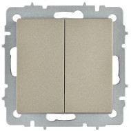 BRITE Выключатель 2-клавишный перекрестный 10А ВС10-2-3-БрШ шампань IEK