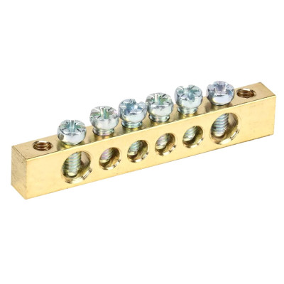 Шина "N" нулевая IEK 6х9мм 6/2 (6групп/крепеж по краям)