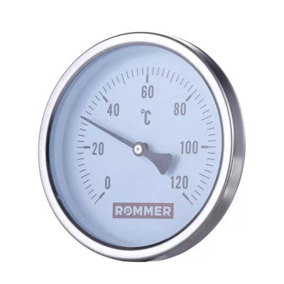 Термометр ROMMER биметаллический накладной с пружиной, 63 мм, 0...120