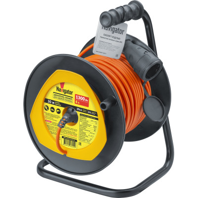 Удлинитель на катушке NAVIGATOR для садовой техники NPE-LM-30-X-2x0.75 30м
