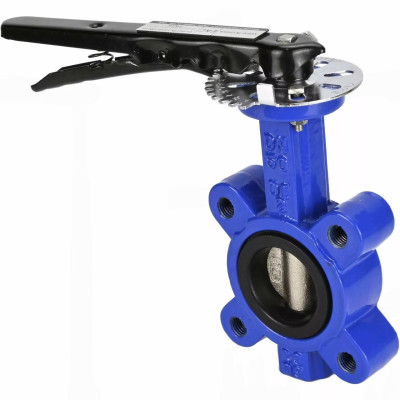 Затвор дисковый поворотный DN.ru WBV1616N-2W-Fb-H Ду65 Ру16 LUG межфланцевый, корпус - высокопрочный чугун GGG45/QT450, диск - высокопрочный чугун GGG45/QT450, уплотнение - NBR, с ISO-фланцем F05, квадрат 9х9, с рукояткой