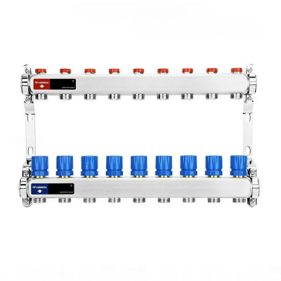 Группа коллекторная для отопления VARMEGA ВР 1" на 9 контуров 3/4" EK
