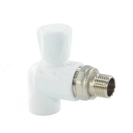 Кран PP-R бел шар Дн25х3/4" НР угл д/рад РосТурПласт