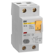 Выключатель дифференциальный (УЗО) IEK KARAT ВД3-63 2P 32А 30мА 6кА тип AC