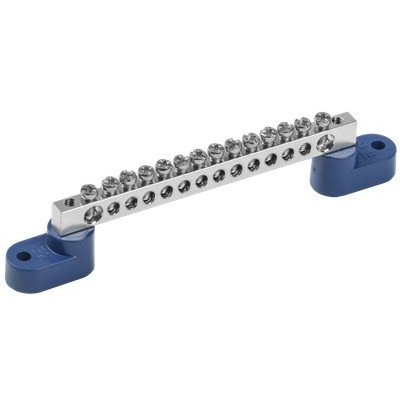 Шина N "ноль" на двух угловых изоляторах с никелевым покрытием IEK ШНИ-6х9-14-У2-С