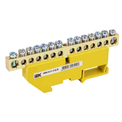 Шина PE "земля" на DIN-изол ШНИ-8х12-14-Д-Ж IEK