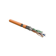 Кабель витая пара Hyperline SFTP4-C8.1-S23-IN-LSZH-OR-500 (500 м) одножильный (solid), LSZH (нг(А)-HF), –40°C – +80°C, оранжевый