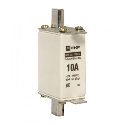 Вставка плавкая EKF PROxima ППН-33 100/10А габарит 00C