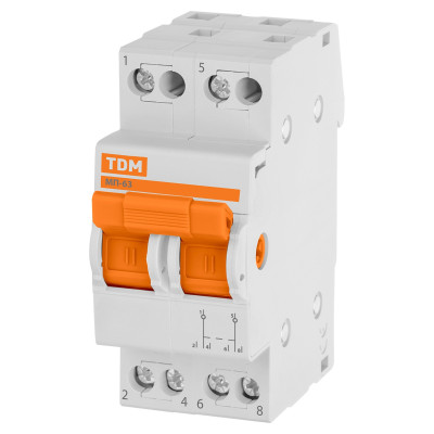 Модульный переключатель трехпозиционный TDM ELECTRIC МП-63 2P 63А