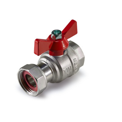 Кран шаровой 1/2 с накидной гайкой и внутренней резьбой TIM