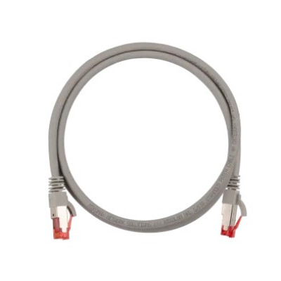 Коммутационный шнур NIKOMAX Slim Line S/FTP 4 пары, Кат.6a (Класс Ea), 500МГц, 2хRJ45/8P8C, T568B, заливной, с защитой защелки, многожильный, BC (чистая медь), 28AWG (7х0,127мм), LSZH нг(А)-HFLTx, серый, 1м