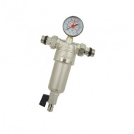Фильтр промывной TIM 1/2 с манометром (никелированный)