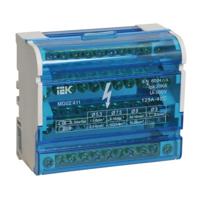 Шина нулевая на DIN рейку IEK 4/11