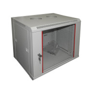 Шкаф настенный 15U Netko серия WM (570х450х770), передняя дверь стекло, разборный, серый