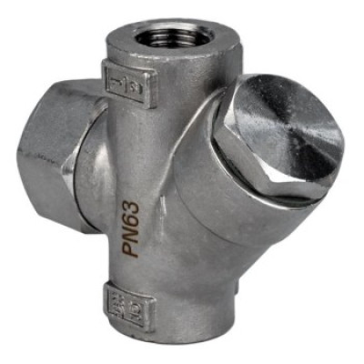 Конденсатоотводчик термодинамический DN.ru ST3232M-T Ду25 Ру63 с фильтром, нержавеющая сталь, резьбовой