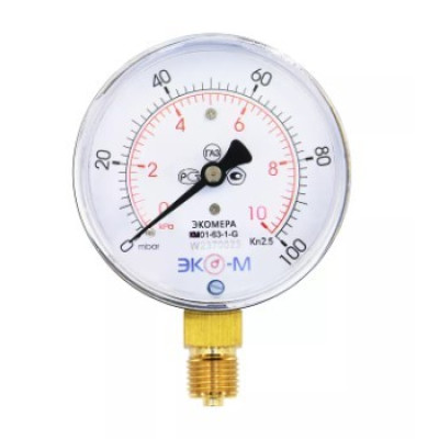 Манометр Экомера КМ-100мм 0...6кПа G1/2