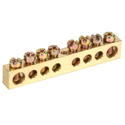 Шина "N" нулевая IEK 8х12мм 8/1 (8групп/крепеж по центру)