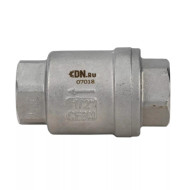 Клапан обратный DN.ru VCS3232P-T Ду15 Ру16, корпус- нержавеющая сталь 316, уплотнение - PTFE, пружинный, муфтовый