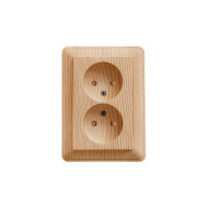 W59 Розетка х2 скрытая без заземления 16А (сосна)