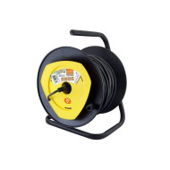 Удлинитель TDM ELECTRIC на катушке силовой народный с 1 выносной роз. ПВС 2200 Вт с/з, 20м