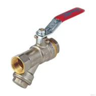 Кран-фильтр шаровой Aquasfera латунь 1014 Euro Ду20 Ру30 м/м полн рыч 1014-02