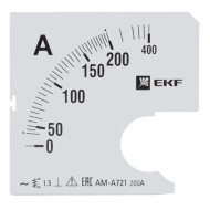 Шкала сменная для амперметра A721 200/5А-1,5 EKF PROxima s-a721-200