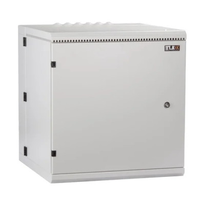 Настенный двухсекционный шкаф 19", 12U, металлическая дверь, промышленный, степень защиты IP55, Ш600хВ638хГ600мм, серый.