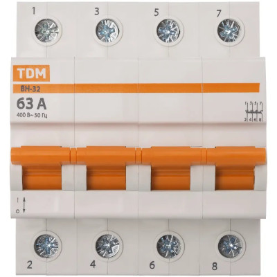Выключатель нагрузки TDM ELECTRIC ВН-32 Home Use 4P 63A