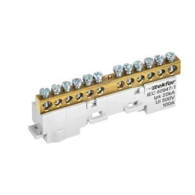 Шина IEK TEKFOR PE "земля" неизол. на унив. держ. 6х9-10-Ж