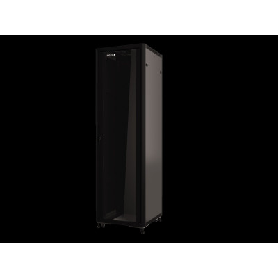 Шкаф напольный 19" Netko 42U серия Optima (600х600х2022), передняя дверь стекло, черный, разобранный (упакован в 2 коробки)