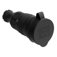 Розетка с защитной крышкой переносная IEK Омега РБп13-1-0м с заземлением IP44