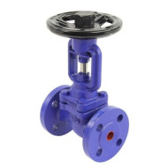 Клапан запорный сильфонный DN.ru VSO1121M-F-S Ду20 Ру16, фланцевый, корпус - чугун GG25, уплотнение - металл, управление - штурвал