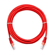 Коммутационный шнур NETLAN U/UTP 4 пары, Кат.5е (Класс D), 100МГц, 2хRJ45/8P8C, T568B, заливной, многожильный, BC (чистая медь), PVC нг(B), красный, 1м, уп-ка 10шт.